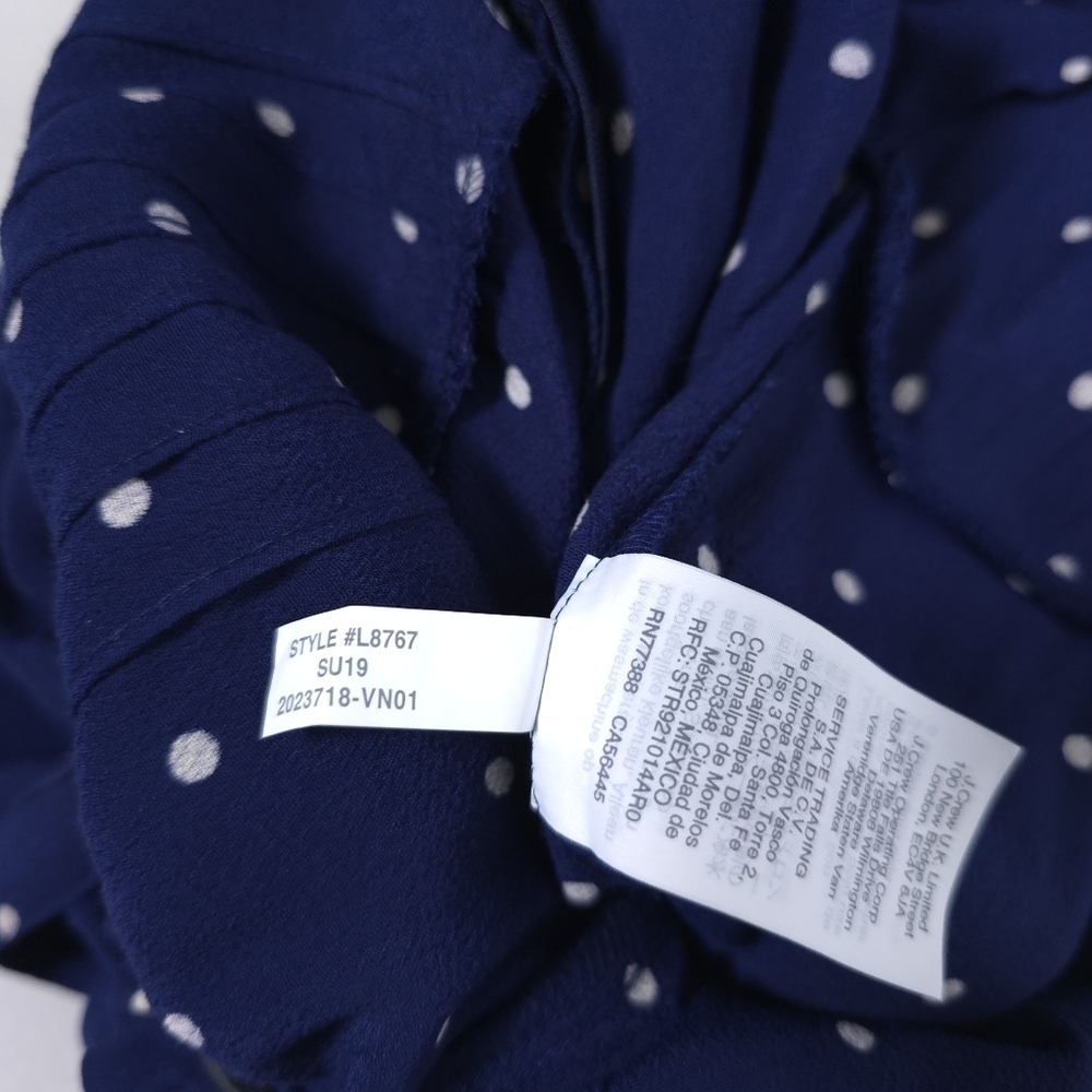 Madewell Pintuck Cami Wide Leg Jumpsuit in Polka Dot Navy Blue Size 4P - Picture 5 of 11